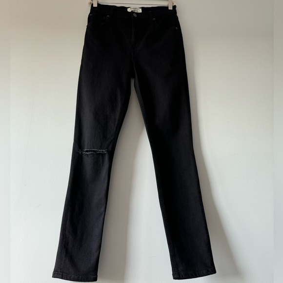 Reformation Jeans High Rise Skinny  Faded Black Destroyed Size 29 - Picture 2 of 16